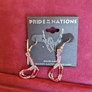 Pink and Silver Dangle Earrings